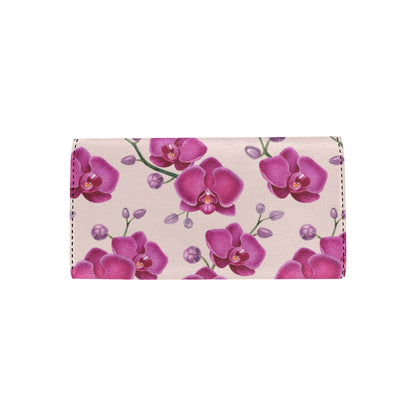 Orchid Pattern Print Design A02 Women's Trifold Wallet