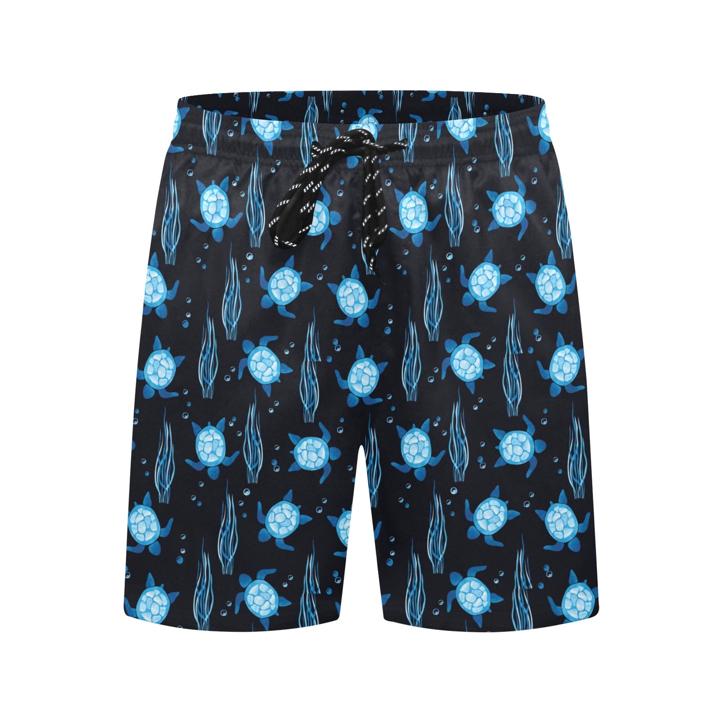Sea Turtle Print Design LKS3013 Men's Swim Trunks Beach Shorts