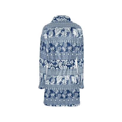 Hawaiian Themed Pattern Print Design H020 Women's Fleece Robe
