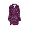 Giraffe Pink Background Texture Print Women's Fleece Robe