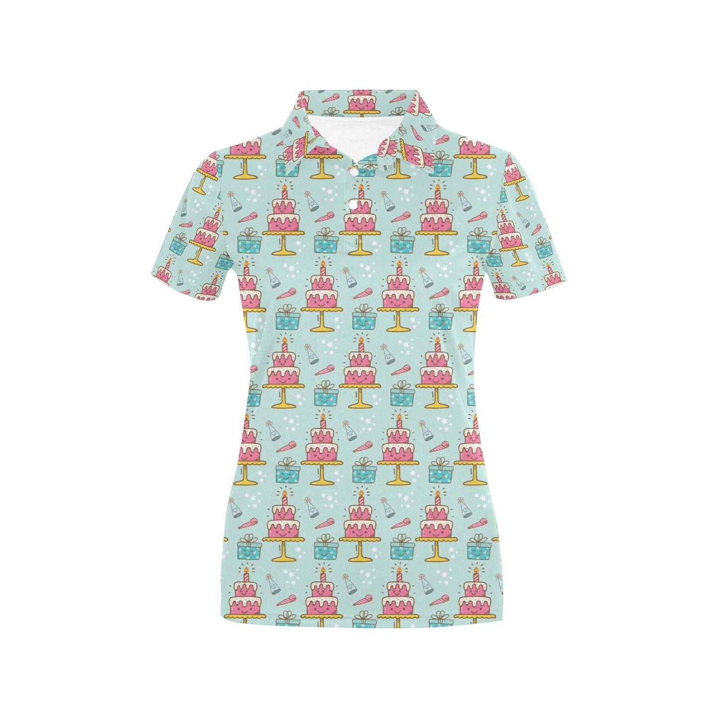 Cake Pattern Print Design 06 Women's Polo Shirt