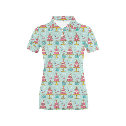 Cake Pattern Print Design 06 Women's Polo Shirt