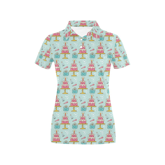 Cake Pattern Print Design 06 Women's Polo Shirt