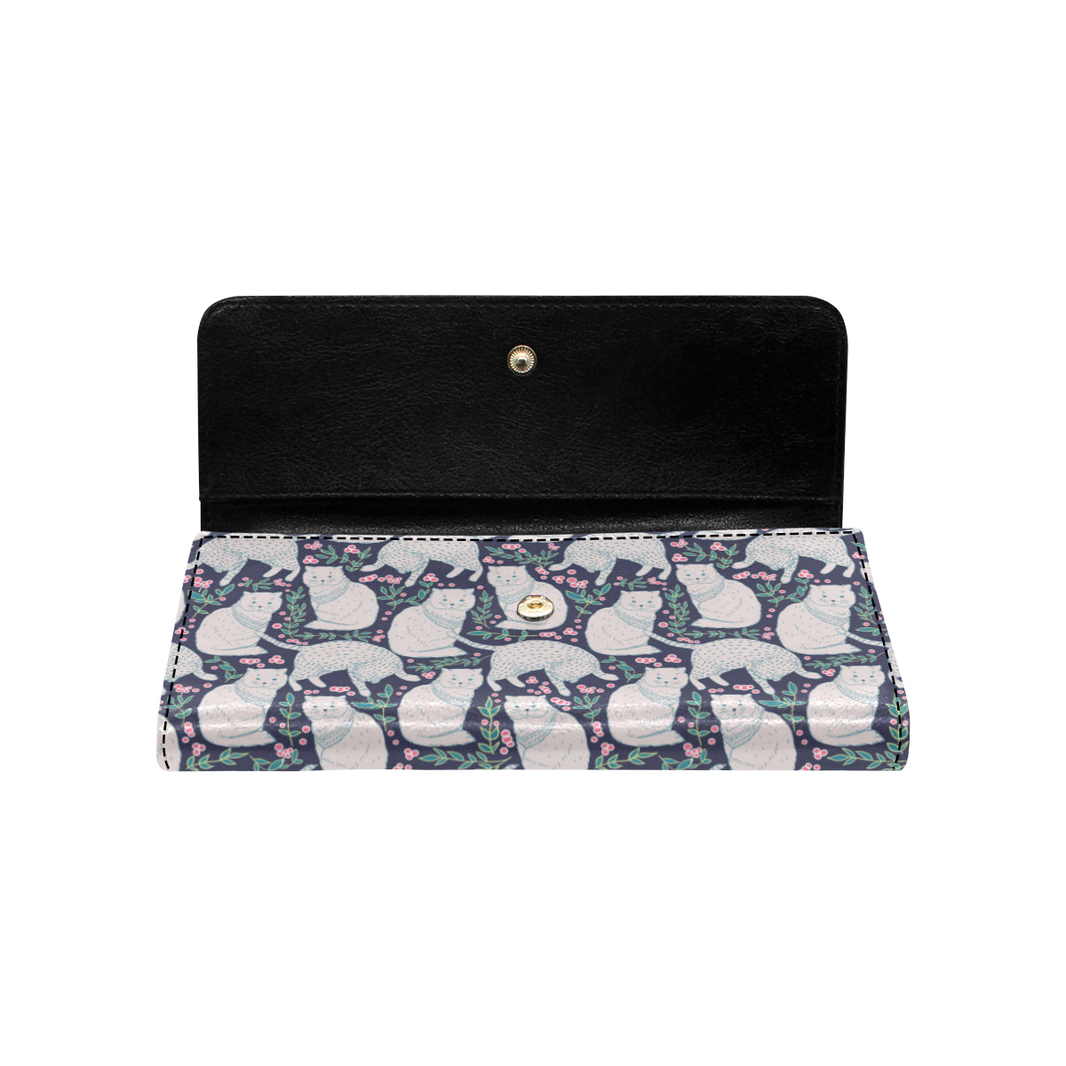Cat Pattern Print Design 06 Women's Trifold Wallet