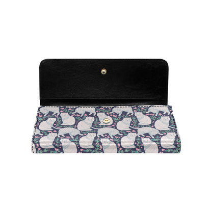 Cat Pattern Print Design 06 Women's Trifold Wallet