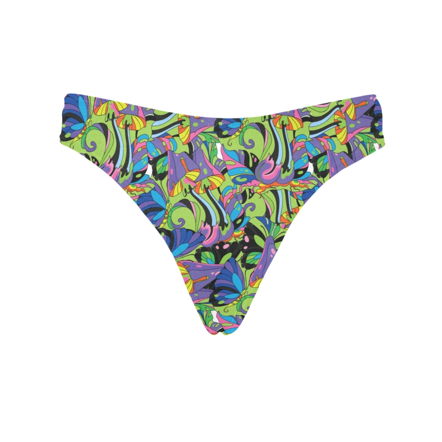 Psychedelic Trippy Mushroom Themed Women's Thongs