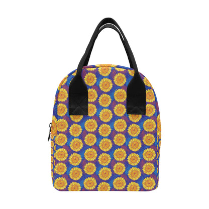 Sunflower Hand Drawn Style Print Insulated Lunch Bag