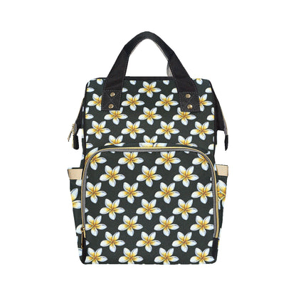 White Plumeria Pattern Print Design PM022 Diaper Bag Backpack