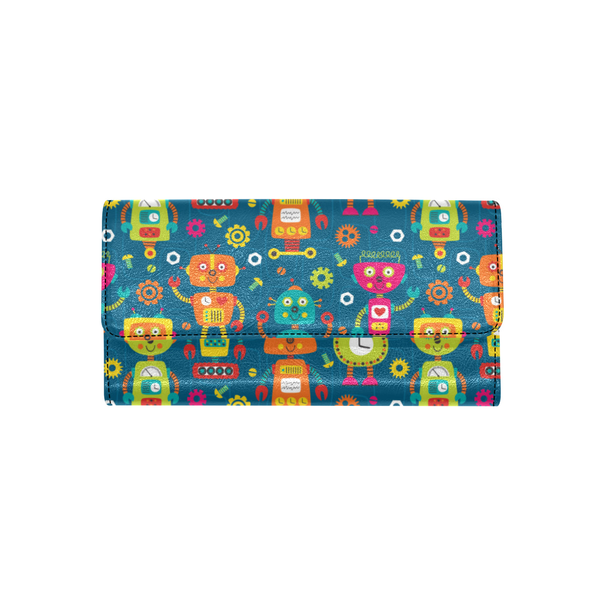 Robot Pattern Print Design A04 Women's Trifold Wallet
