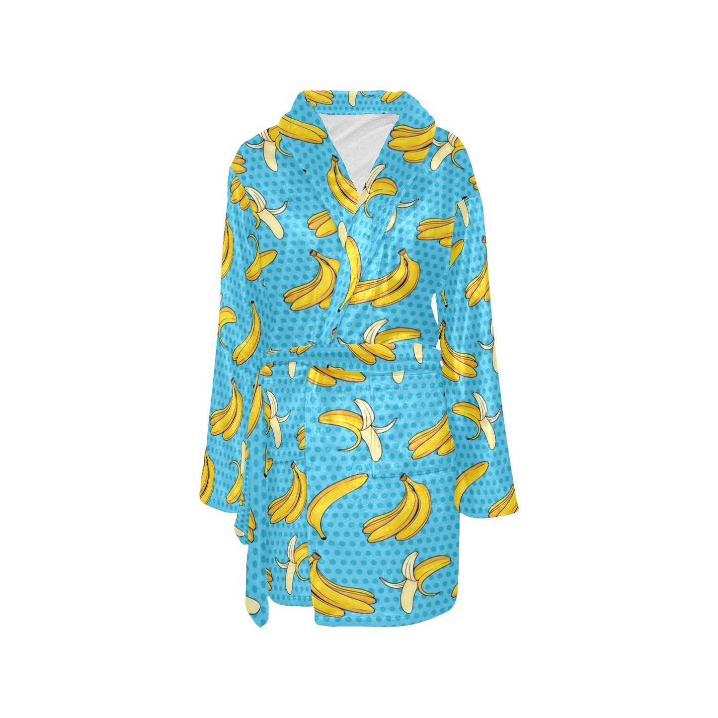 Banana Pattern Print Design BA08 Women's Fleece Robe