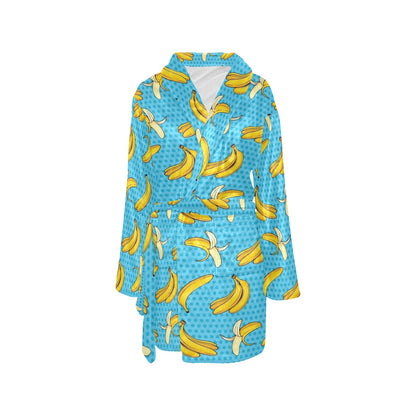Banana Pattern Print Design BA08 Women's Fleece Robe