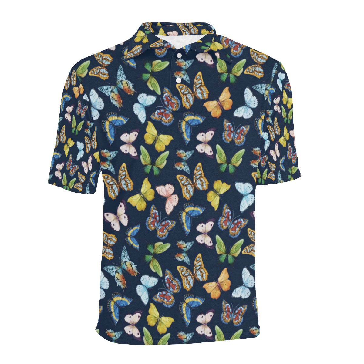 Butterfly Beautiful Print Pattern Men Polo Shirt