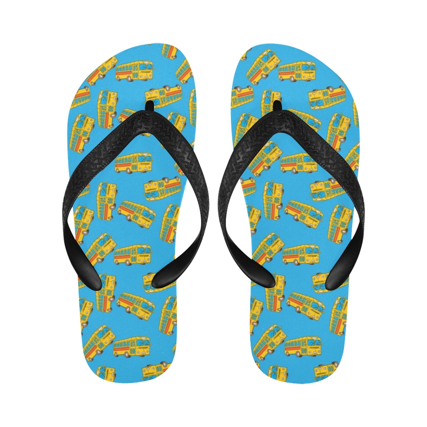 School Bus Print Design LKS302 Flip Flops