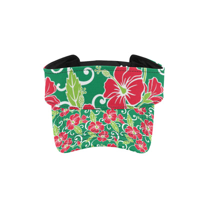 Red Hibiscus Pattern Print Design HB019 Unisex Sun Visor