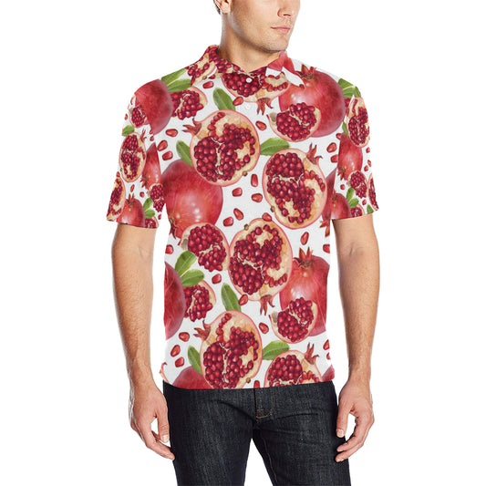 Pomegranate Pattern Print Design PG03 Men Polo Shirt