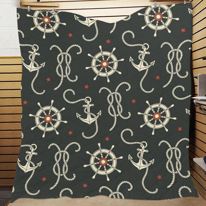 Nautical Anchor Pattern Premium Quilt