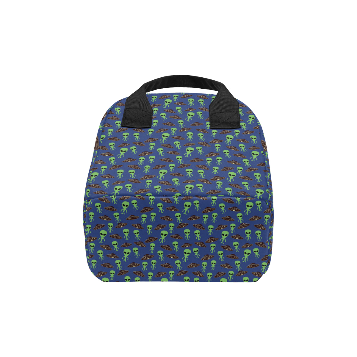 Alien Green UFO Pattern Insulated Lunch Bag