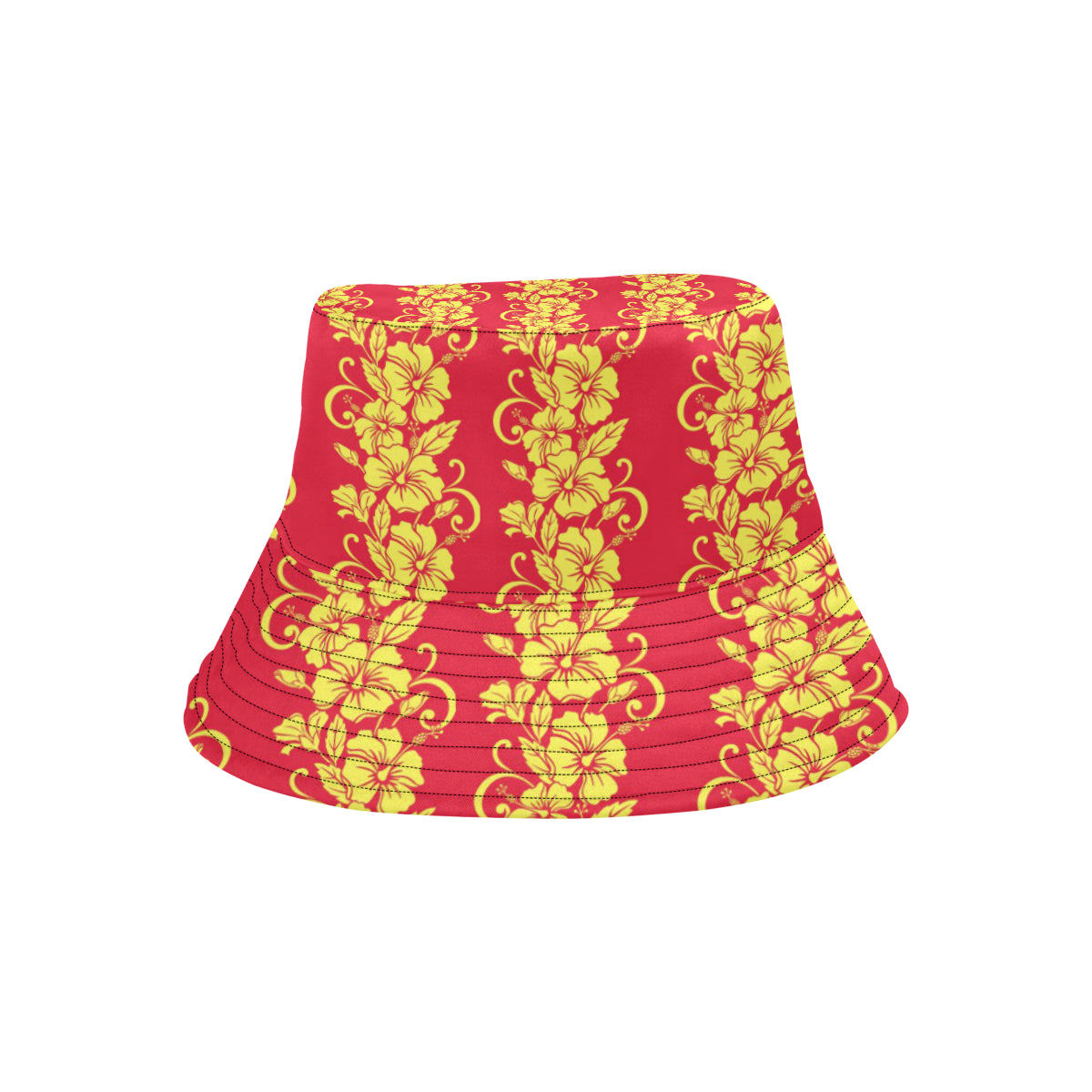 Orange Hibiscus Pattern Print Design HB018 Unisex Bucket Hat