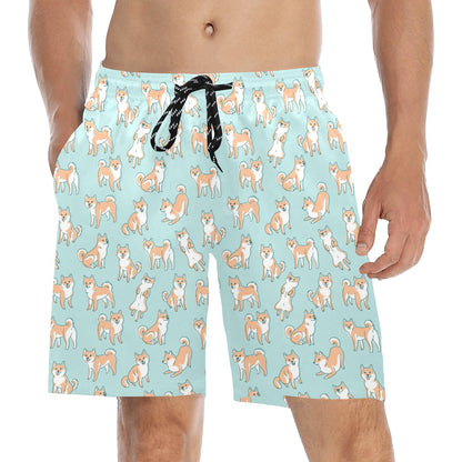 Shiba Inu Print Design LKS304 Men's Swim Trunks Beach Shorts