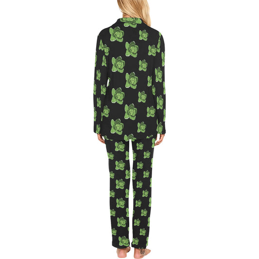 Cabbage Pattern Print Design 03 Women's Long Pajama Set