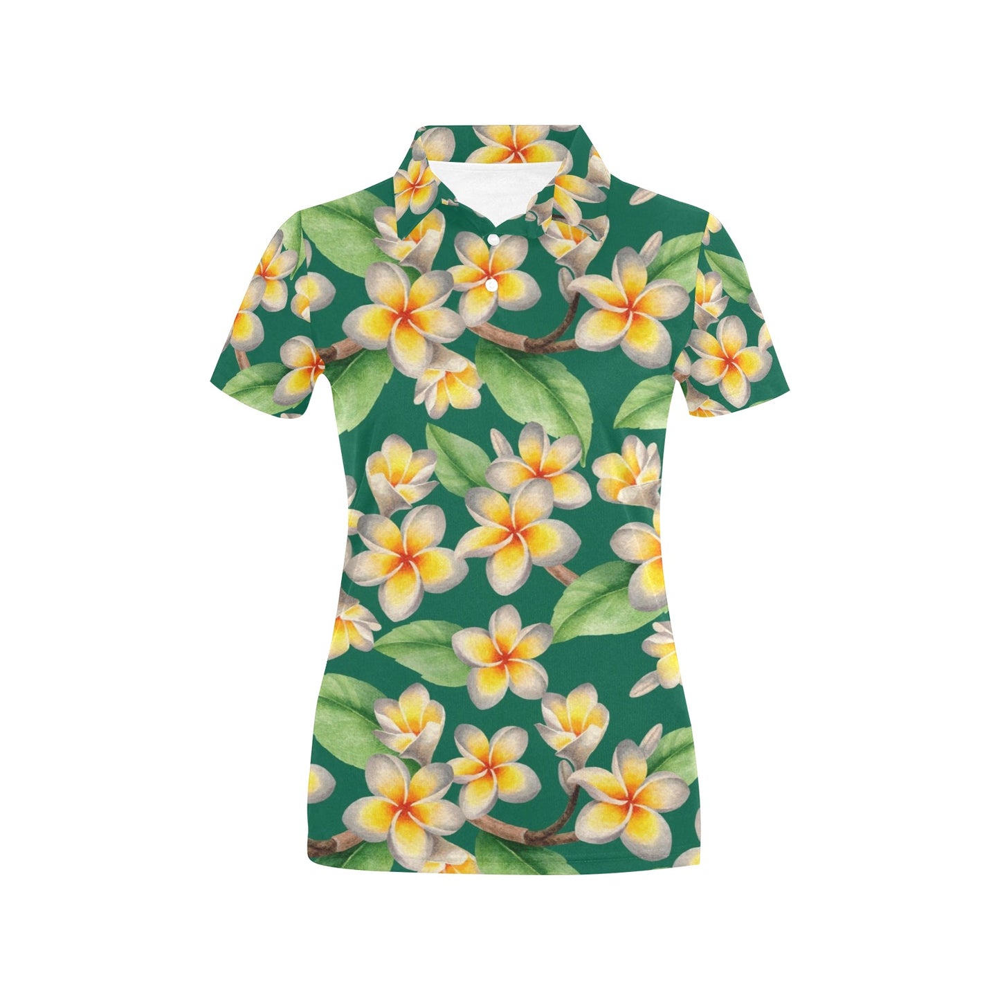 Plumeria Pattern Print Design PM07 Women's Polo Shirt