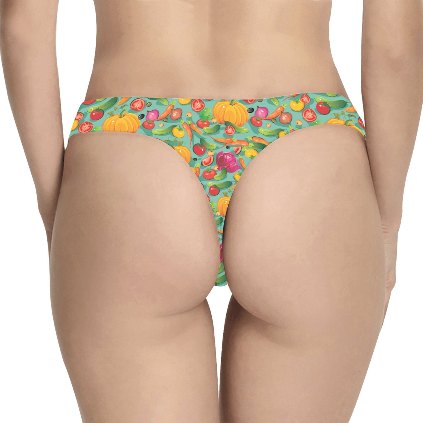 Vegan Colorful Themed Design Print Women's Thongs