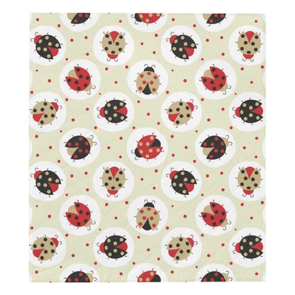 Ladybug Pattern Print Design 03 Premium Quilt