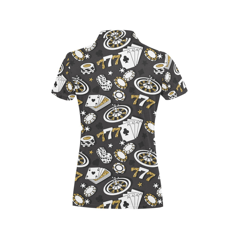 Casino Pattern Print Design 05 Women's Polo Shirt