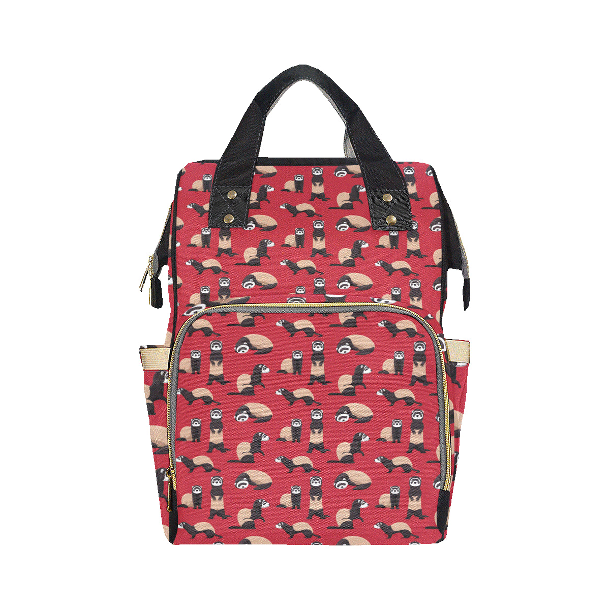 Ferret Pattern Print Design 02 Diaper Bag Backpack