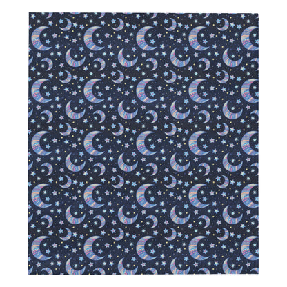 Celestial Moon Pattern Print Design 03 Premium Quilt