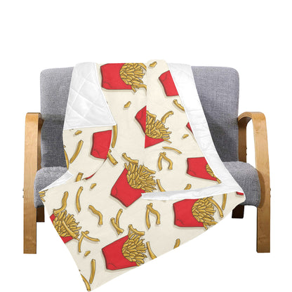 French Fried Pattern Print Design 01 Premium Quilt