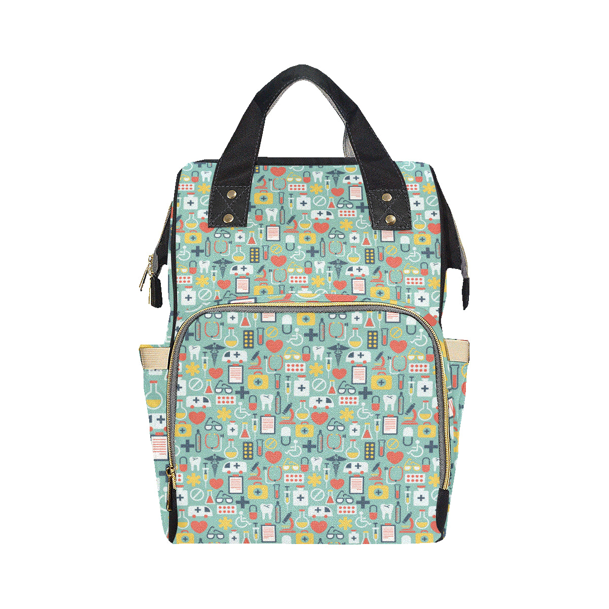 Medical Pattern Print Design 02 Diaper Bag Backpack
