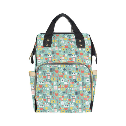 Medical Pattern Print Design 02 Diaper Bag Backpack