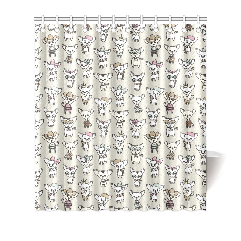 Chihuahua Pattern Print Design 02 Shower Curtain