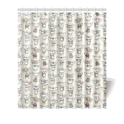 Chihuahua Pattern Print Design 02 Shower Curtain