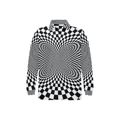 Optical illusion Projection Torus Long Sleeve Polo Shirt For Men's