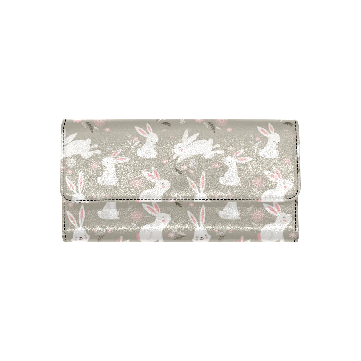 Rabbit Pattern Print Design RB03 Women's Trifold Wallet