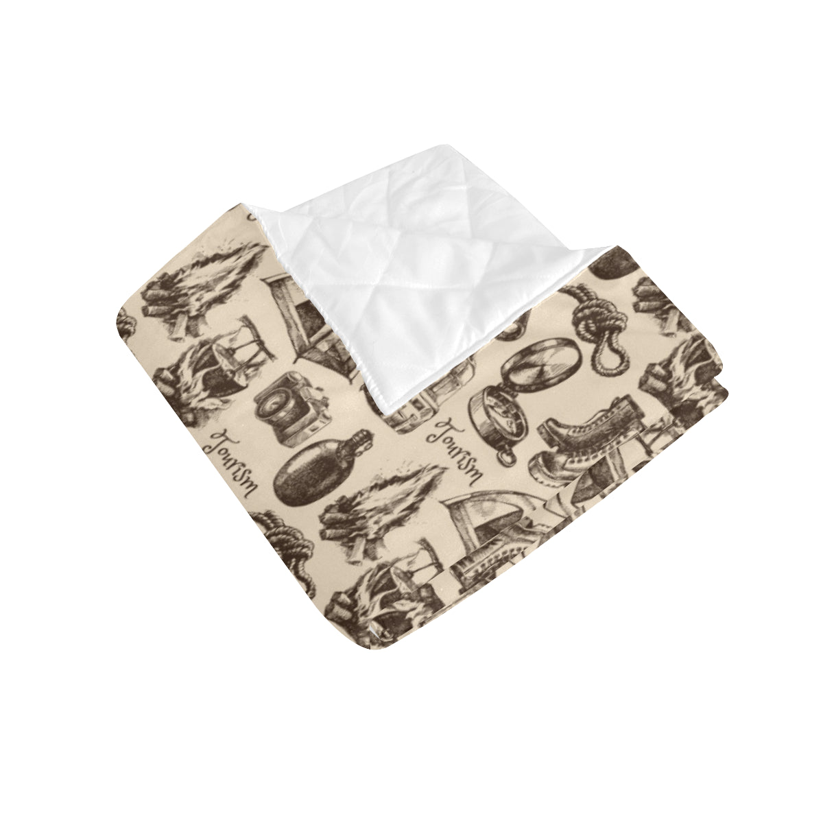 Camping Pattern Print Design 01 Premium Quilt