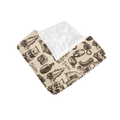 Camping Pattern Print Design 01 Premium Quilt