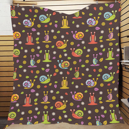 Snail Pattern Print Design 01 Premium Quilt