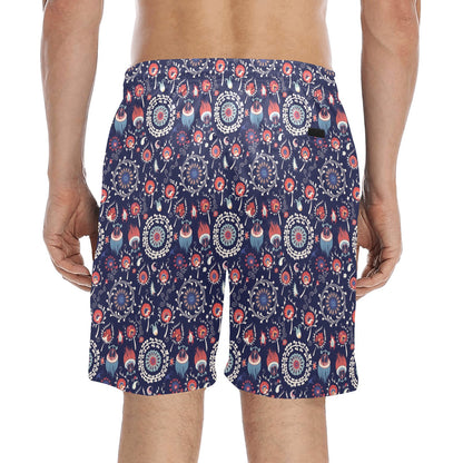 Suzani Print Design LKS305 Men's Swim Trunks Beach Shorts