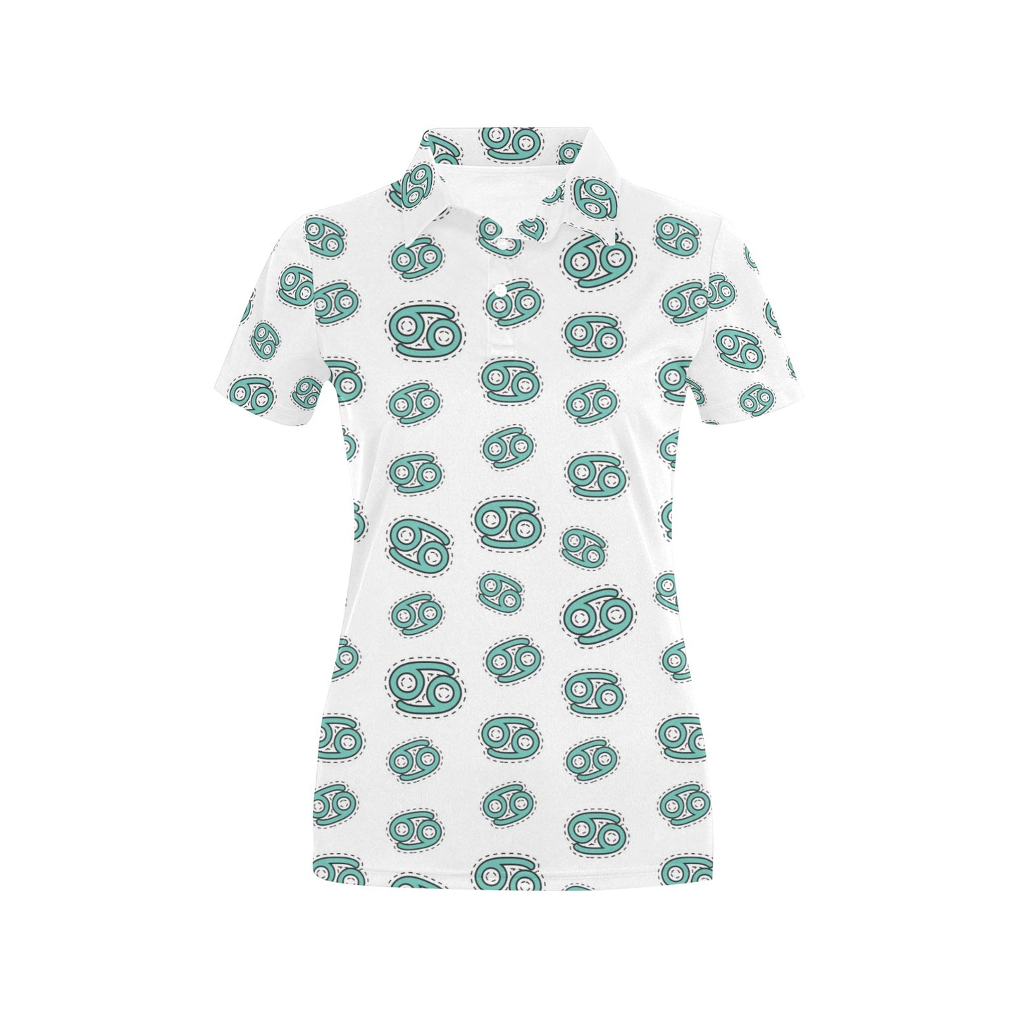 Cancer Zodiac Pattern Print Design 04 Women's Polo Shirt