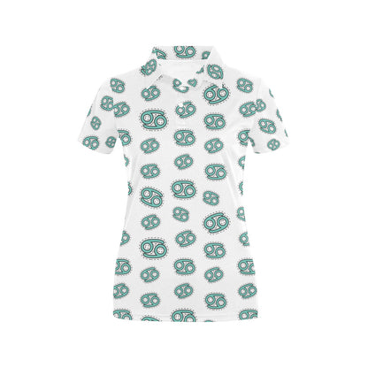 Cancer Zodiac Pattern Print Design 04 Women's Polo Shirt