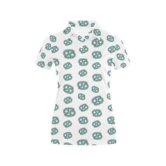 Cancer Zodiac Pattern Print Design 04 Women's Polo Shirt