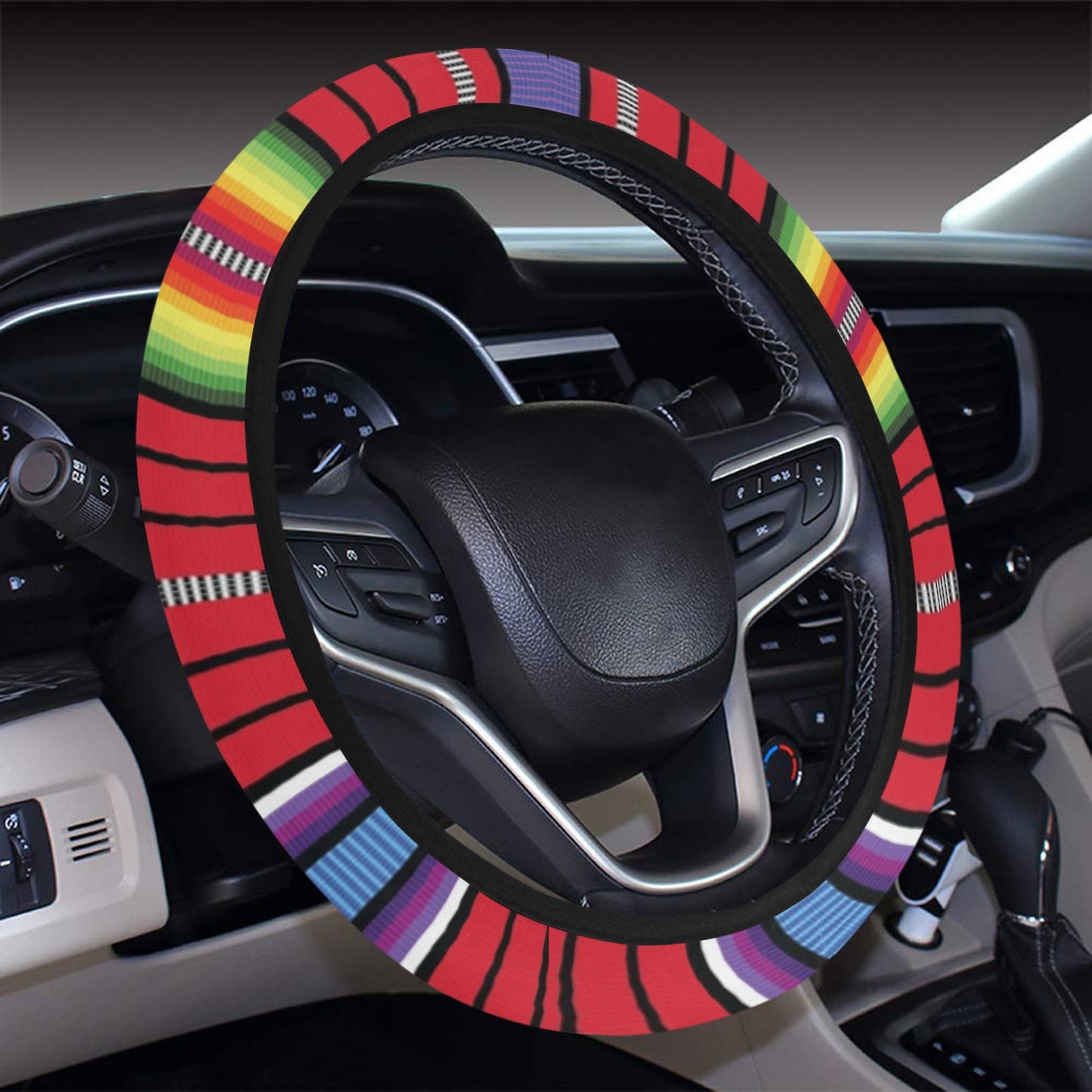 Serape Print Design LKS305 Steering Wheel Cover with Elastic Edge