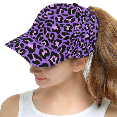 Cheetah Purple Neon Print Pattern Snapback Cap