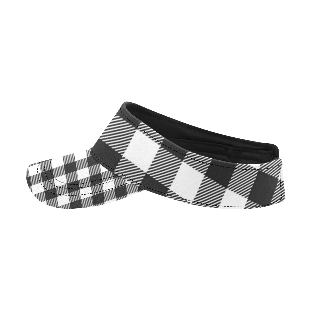 Buffalo check Black white Pattern Print Design 04 Unisex Sun Visor