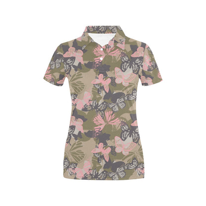 Butterfly camouflage Women's Polo Shirt