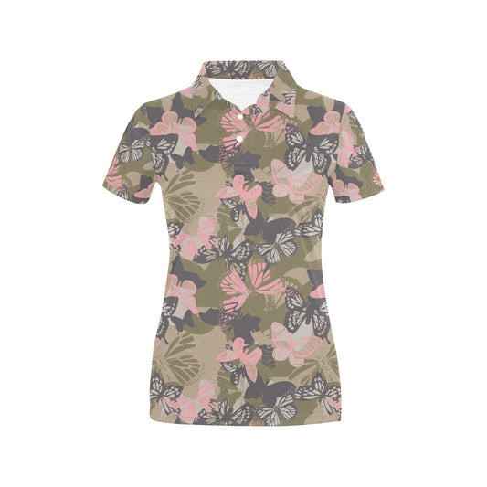 Butterfly camouflage Women's Polo Shirt