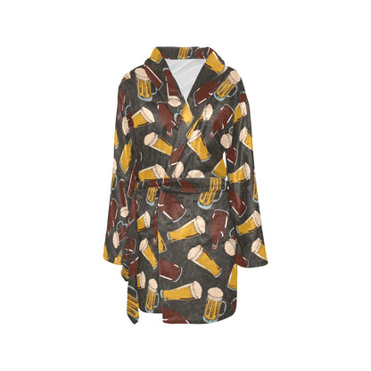 Beer Pattern Print Design 03 Women's Fleece Robe